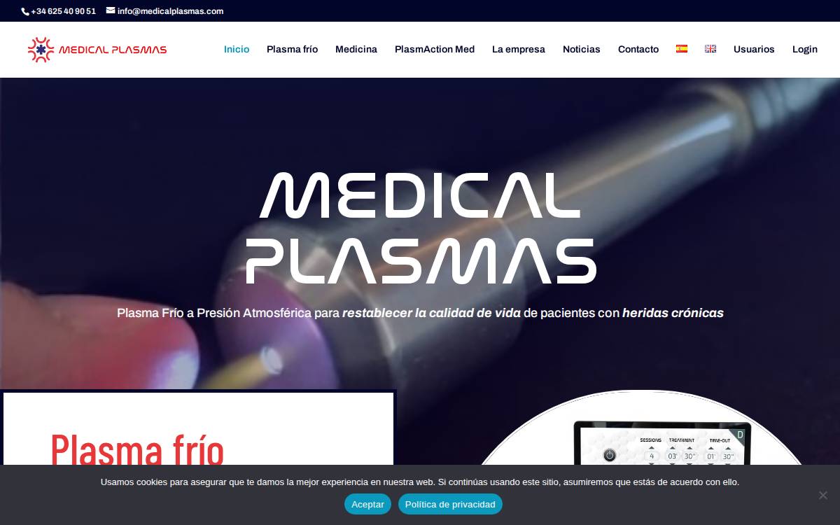 Medical Plasmas website preview
