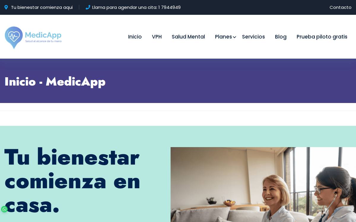 Medicapp website preview