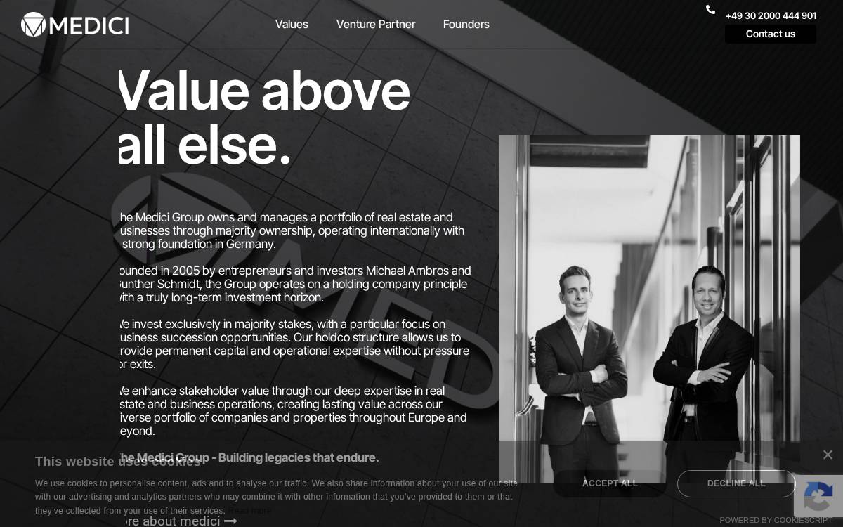 Medici Group website preview