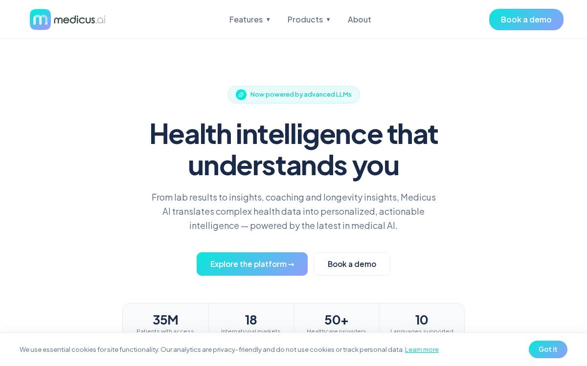 Medicus AI website preview
