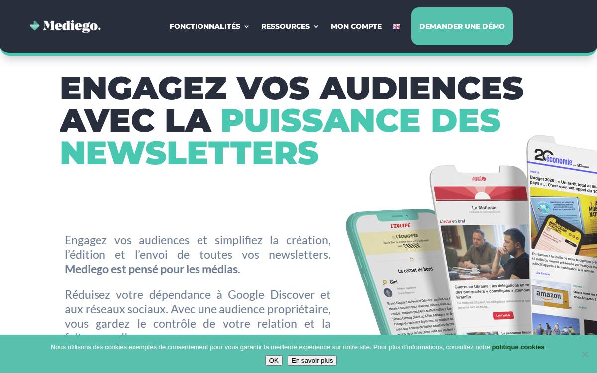Mediego website preview