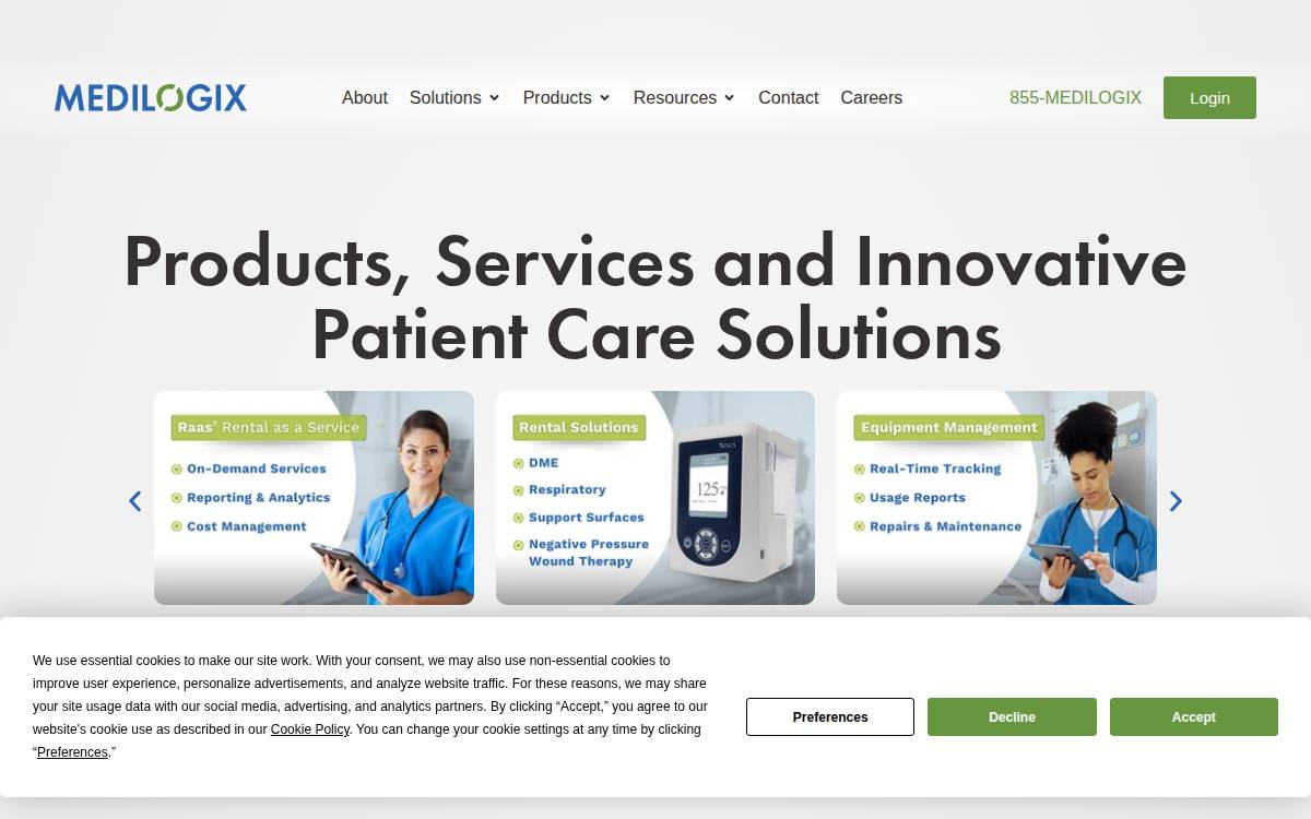 MediLogix website preview
