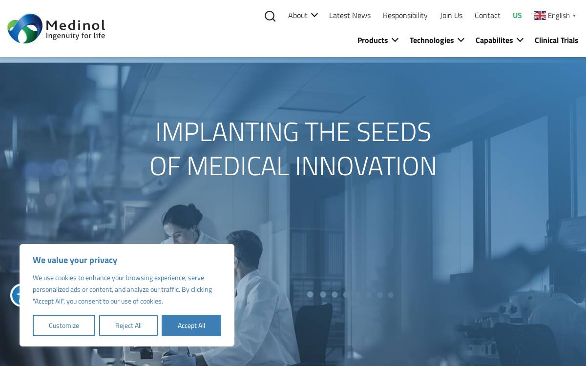 Medinol website preview