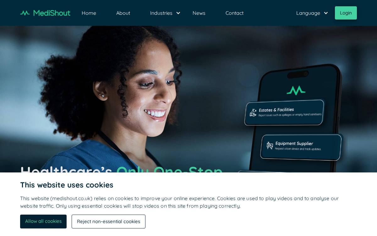 MediShout website preview