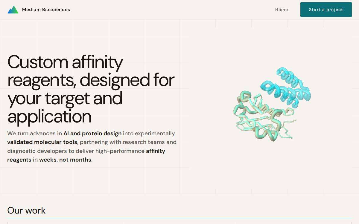 Medium Biosciences website preview