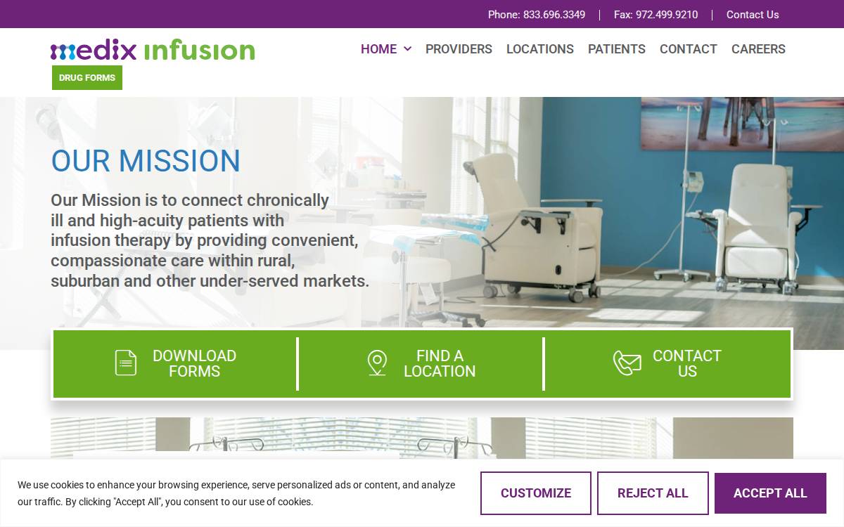 Medix Infusion website preview