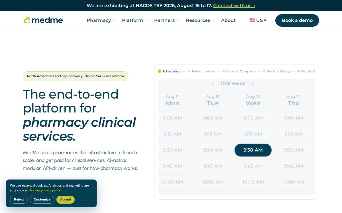 MedMe Health website preview