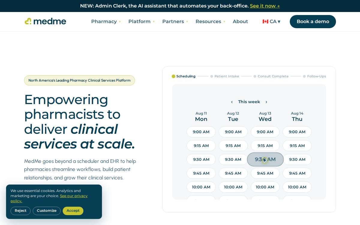 Medmehealth website preview