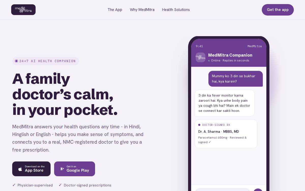 Medmitra Ai website preview
