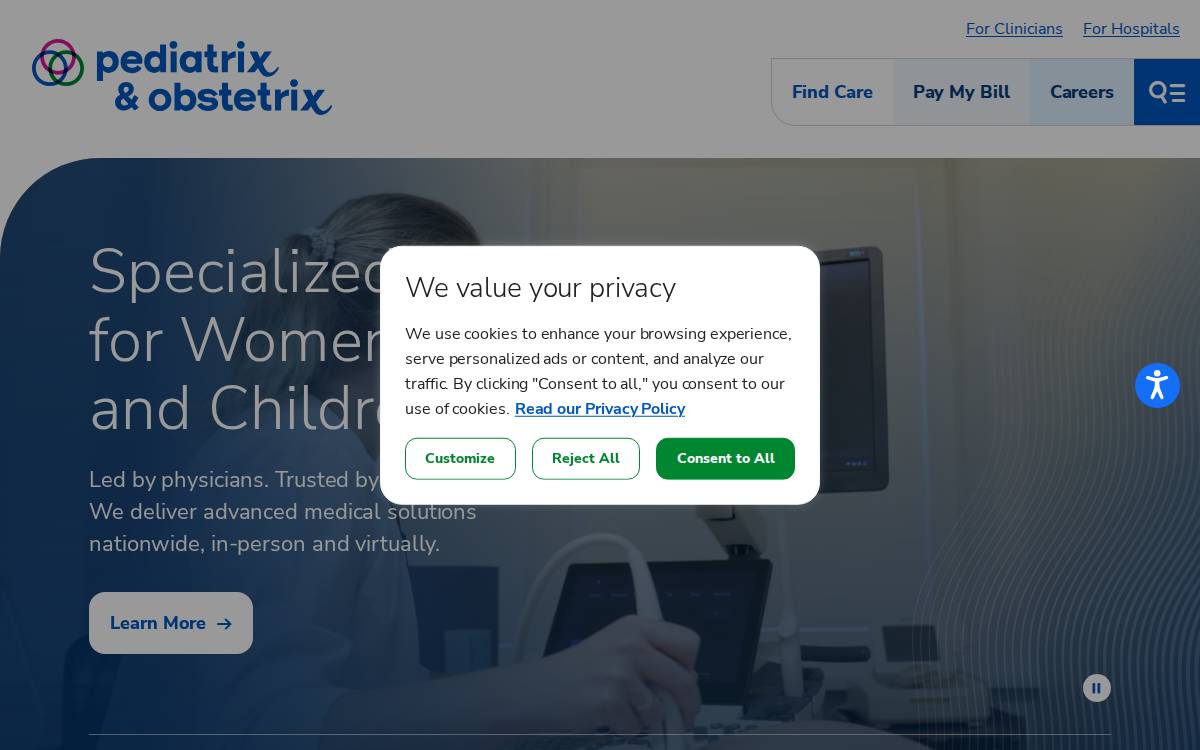 Mednax website preview