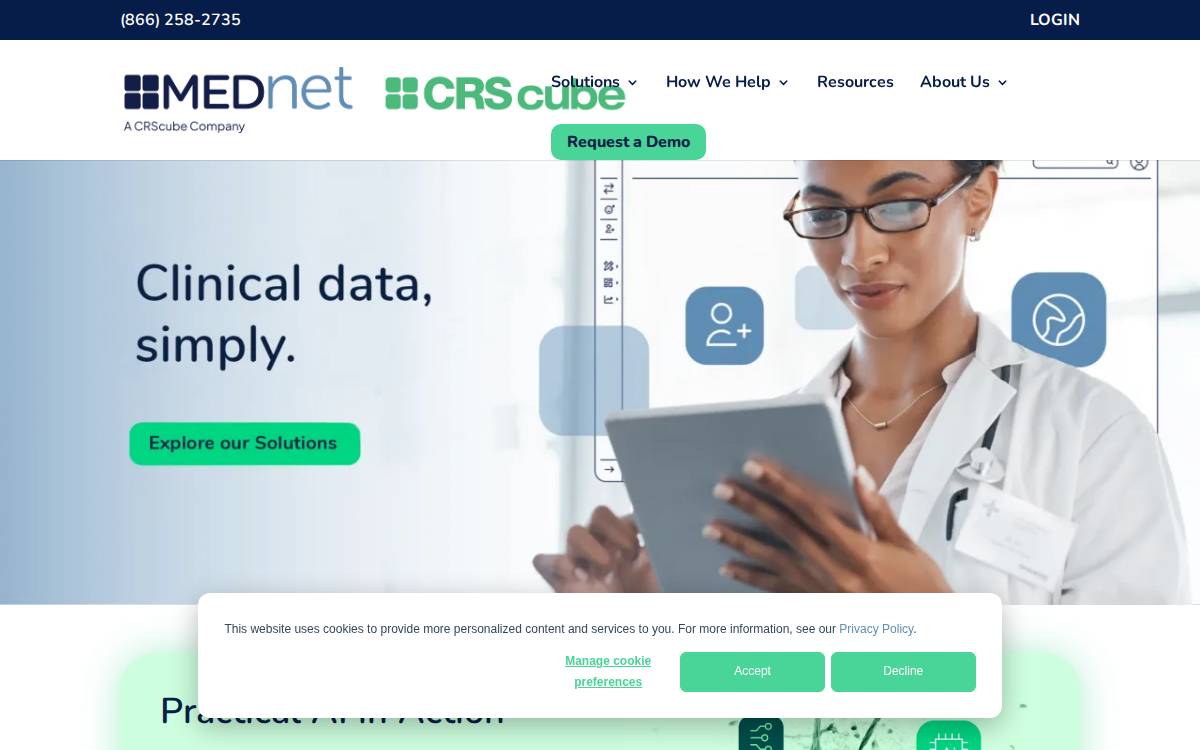 MedNet Solutions website preview