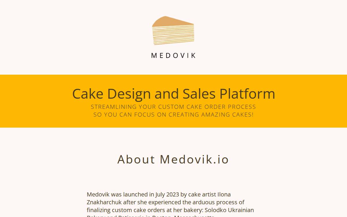 Medovik website preview