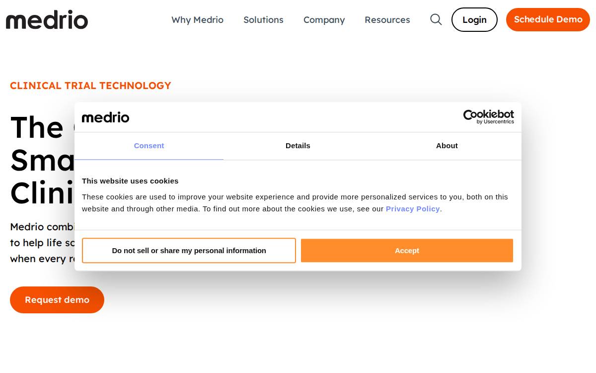 Medrio website preview
