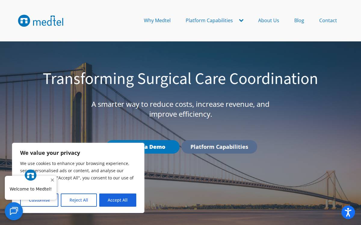 Medtel website preview