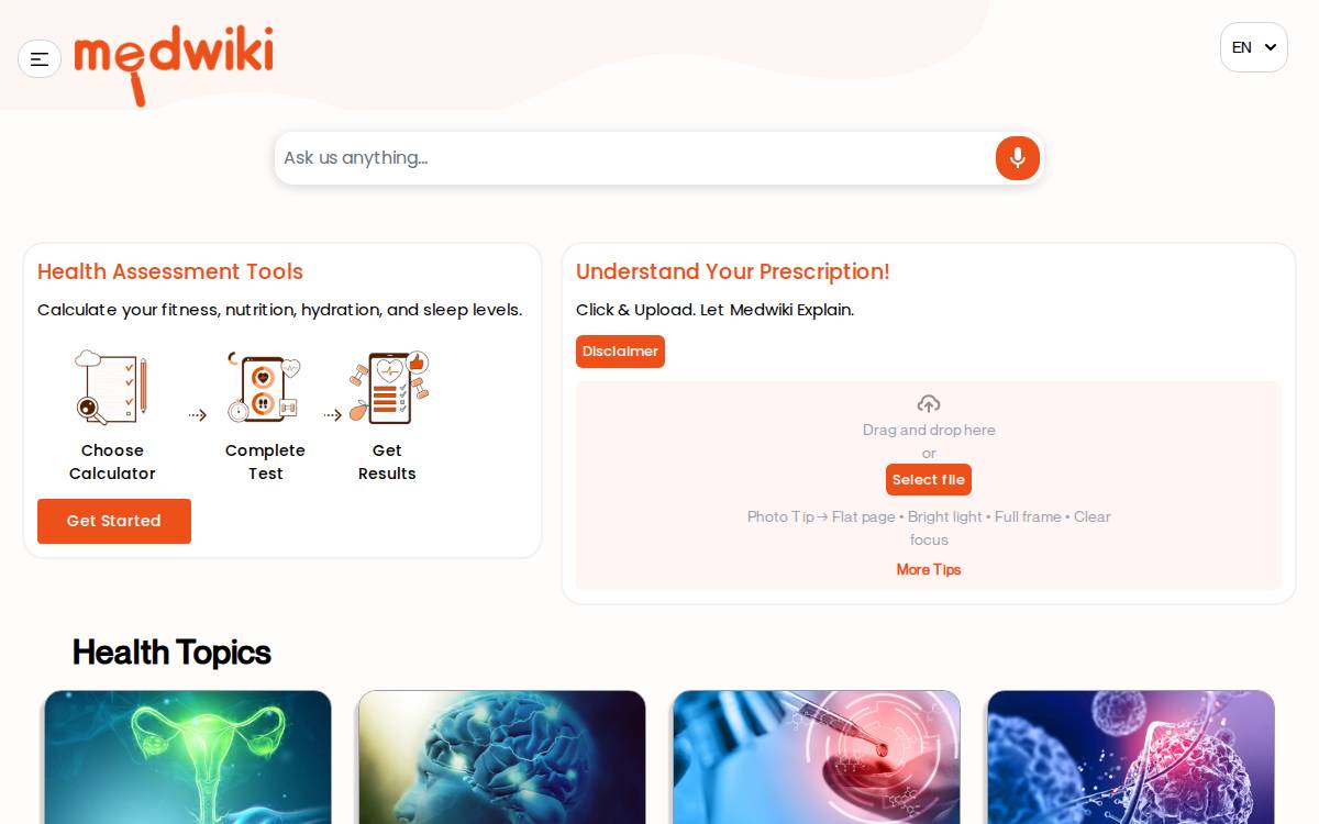 Medwiki website preview