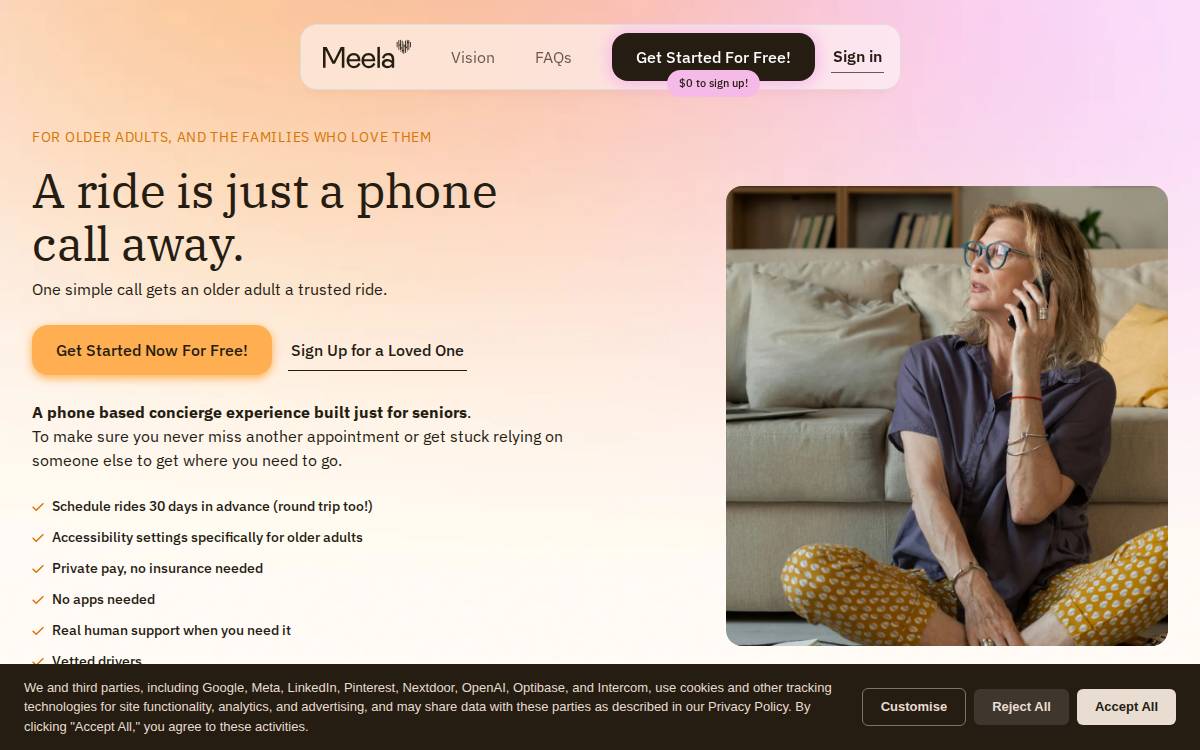 Meela Inc. website preview
