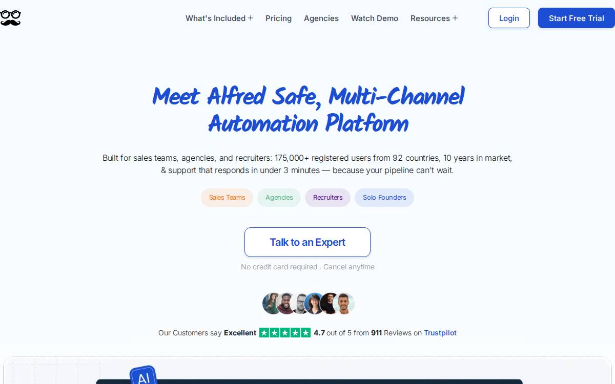 Meetalfred website preview