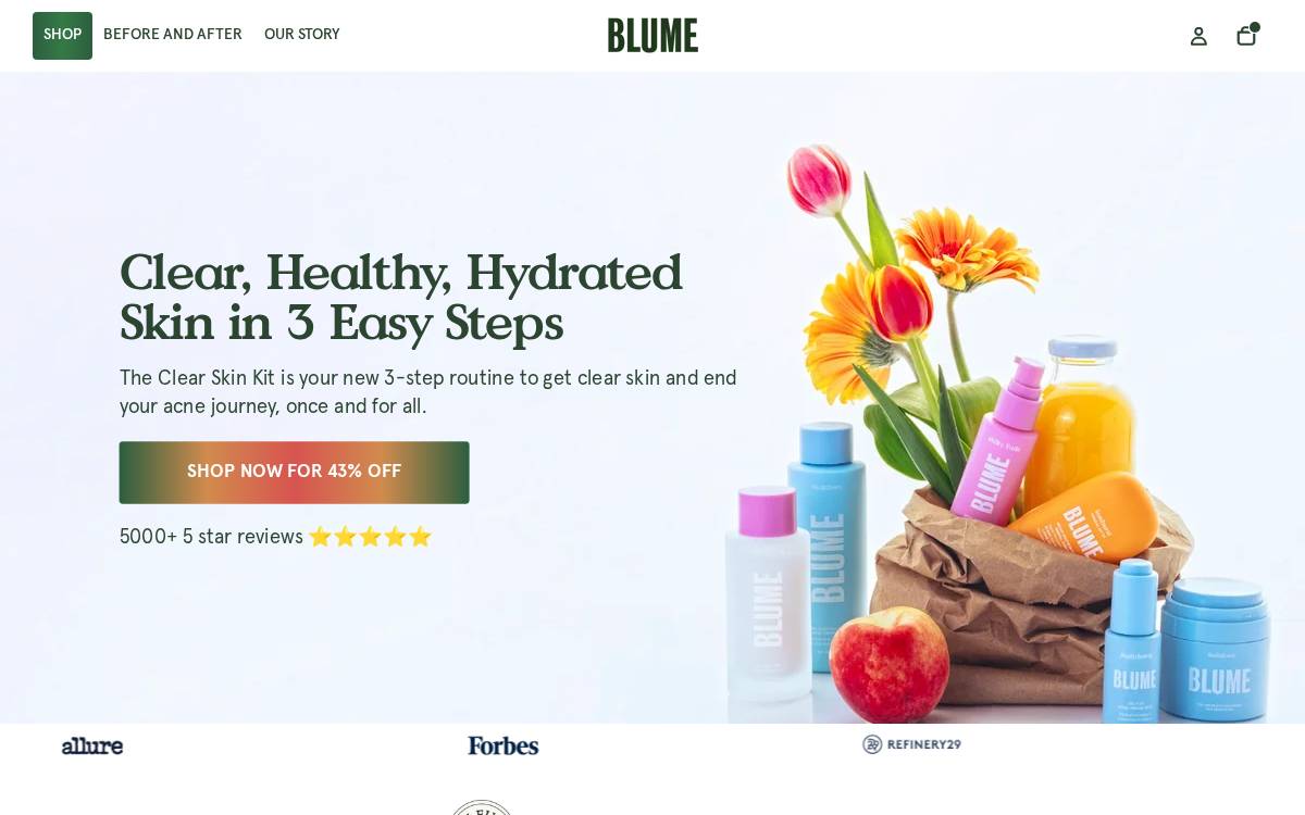 Meetblume website preview