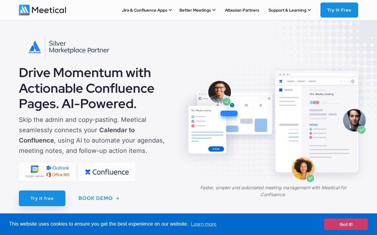 Meetical website preview