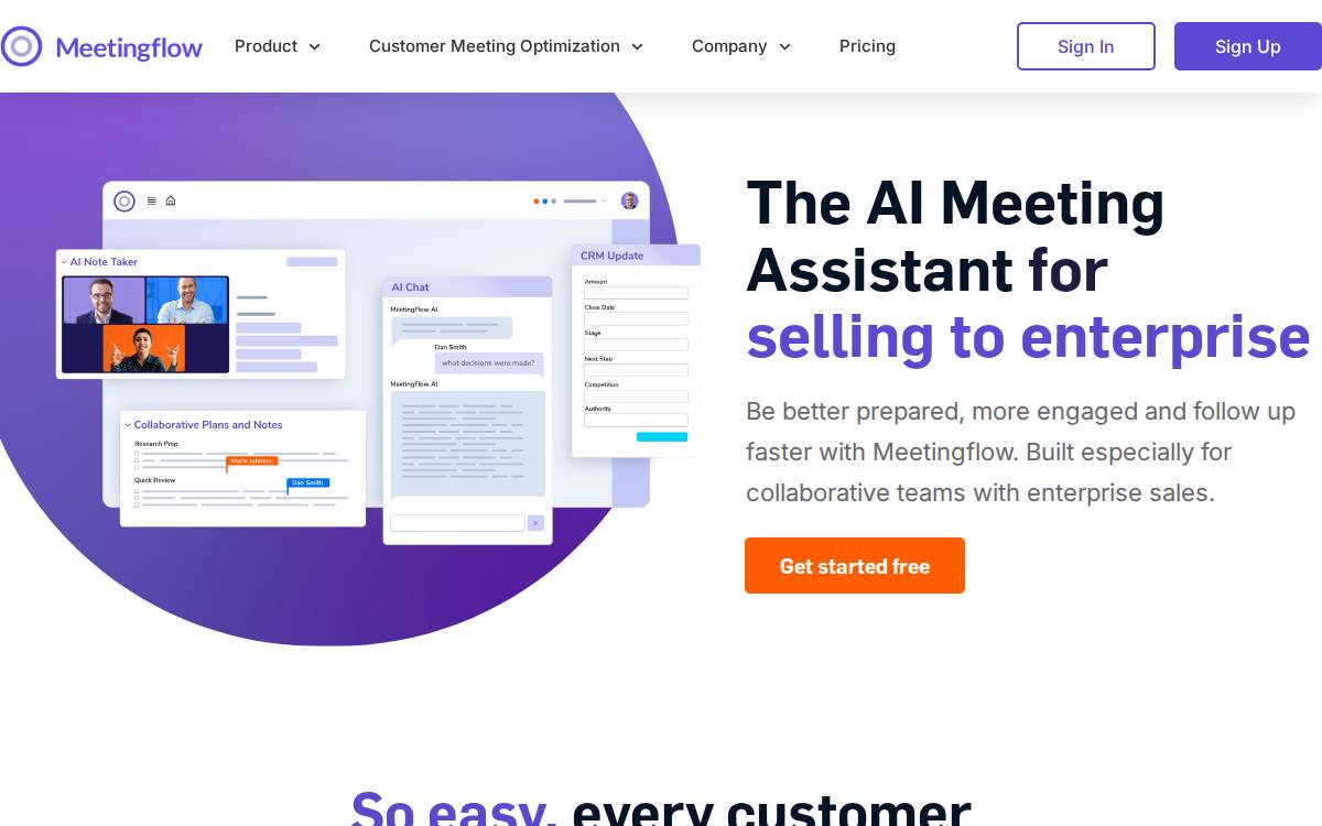 Meetingflow website preview