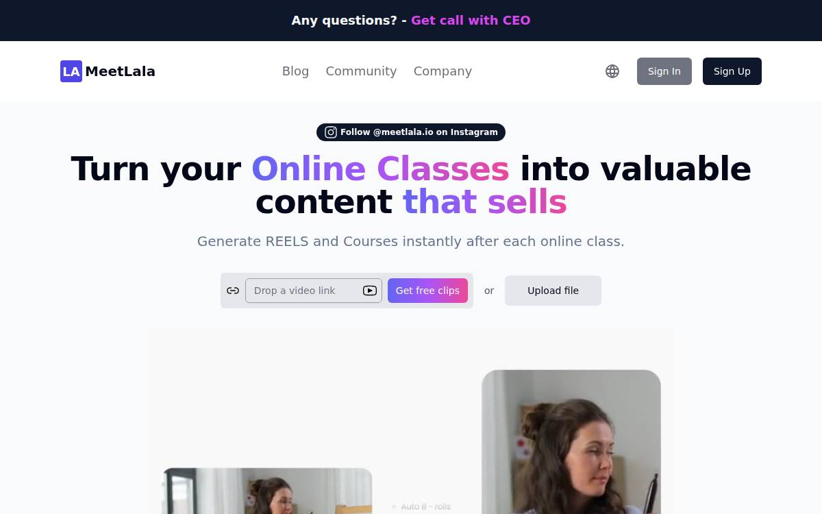 Meetlala website preview