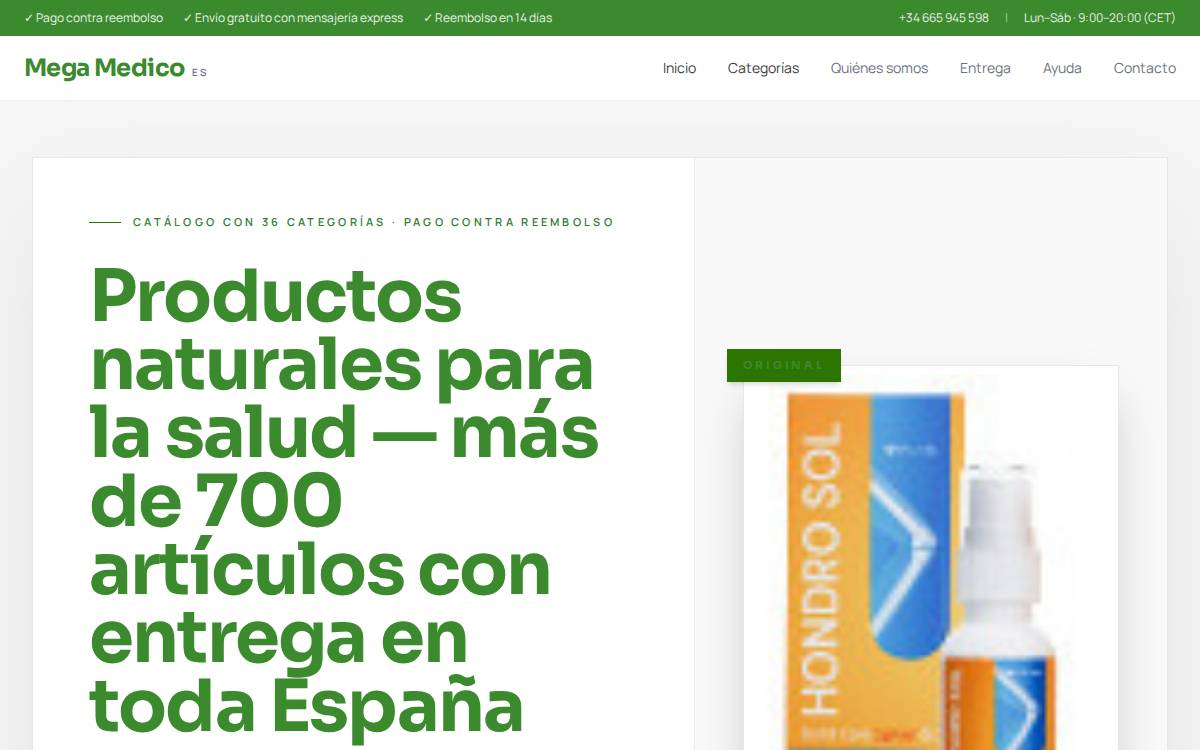 MegaMedico website preview