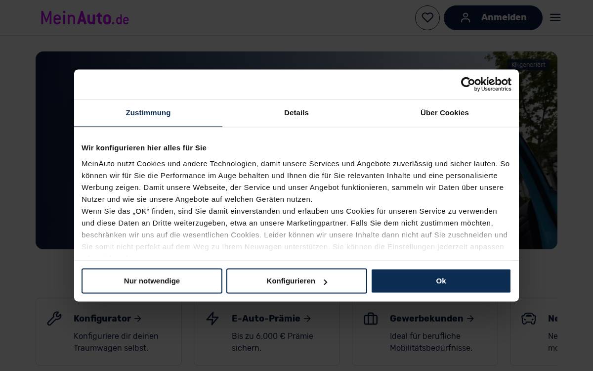 Meinauto website preview