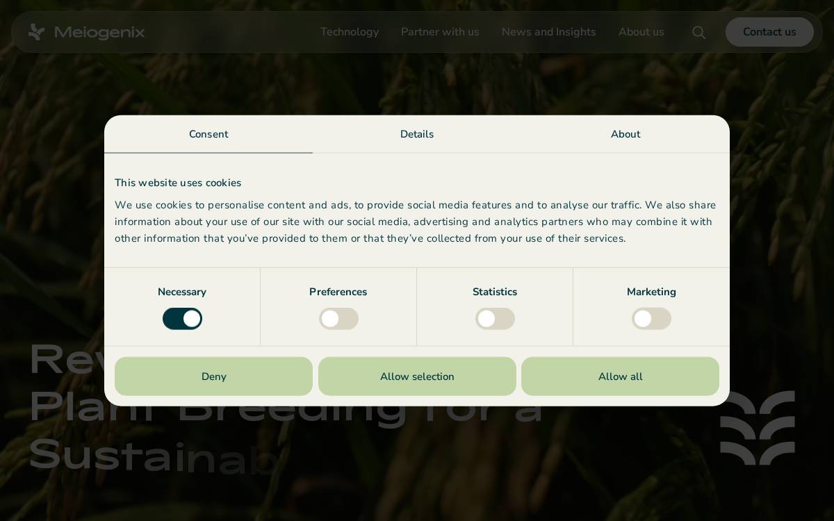 Meiogenix website preview