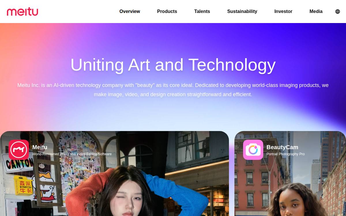 Meitu (美图) website preview