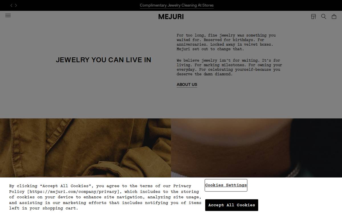 mejuri story website preview