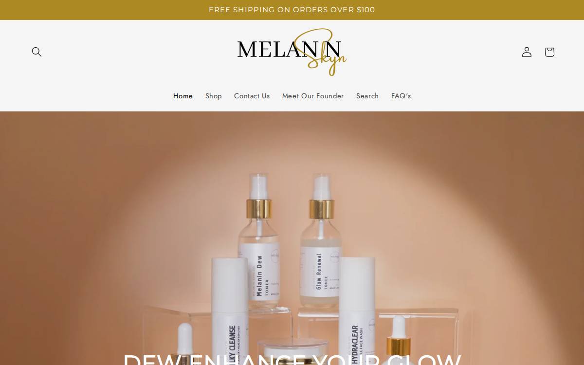 Melanin Skyn Co website preview