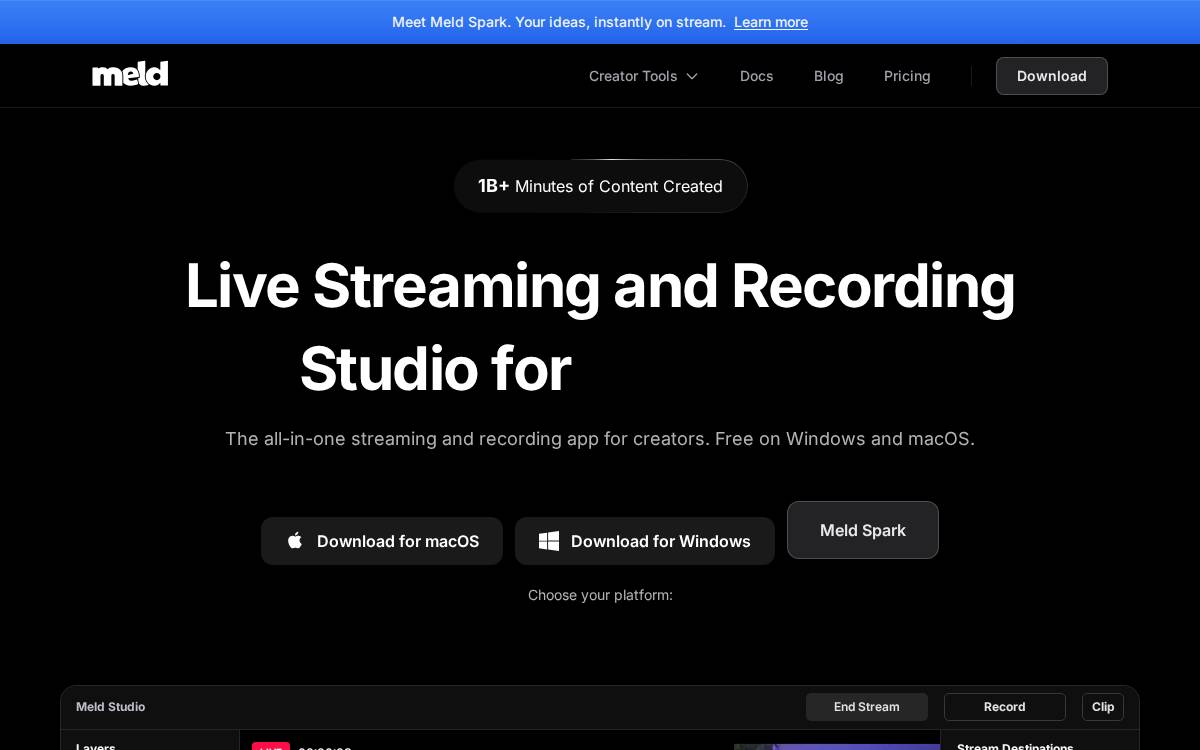 Meld Studio website preview