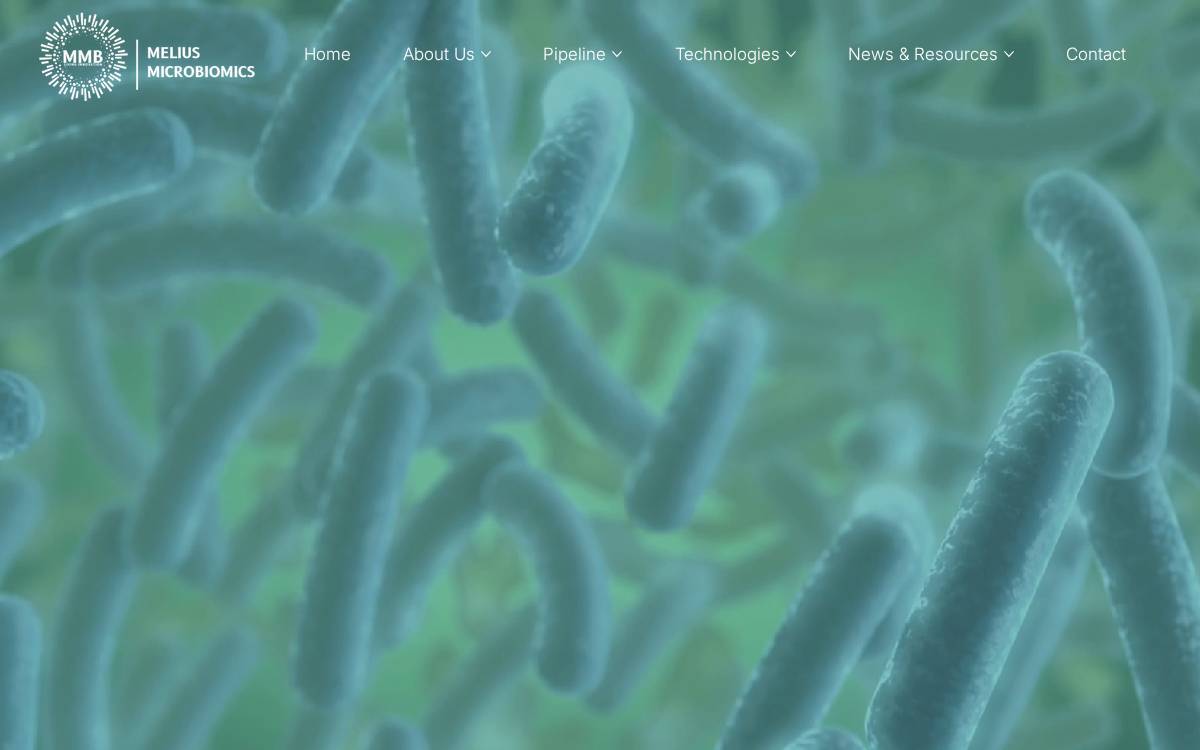 Melius Microbiomics website preview