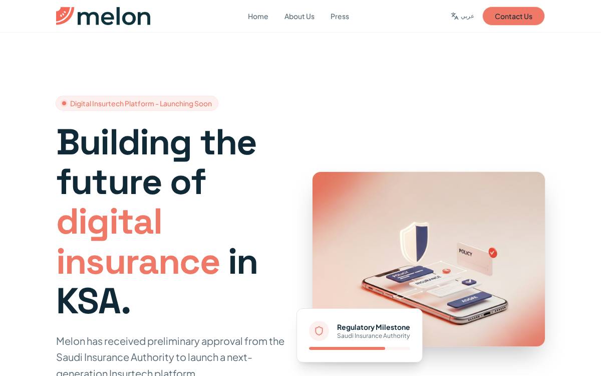 Melon Digital Insurance website preview