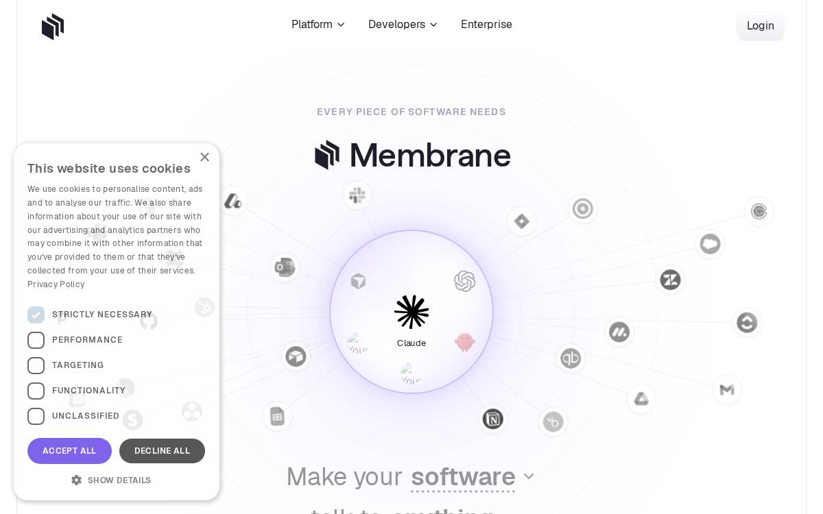 Membrane website preview