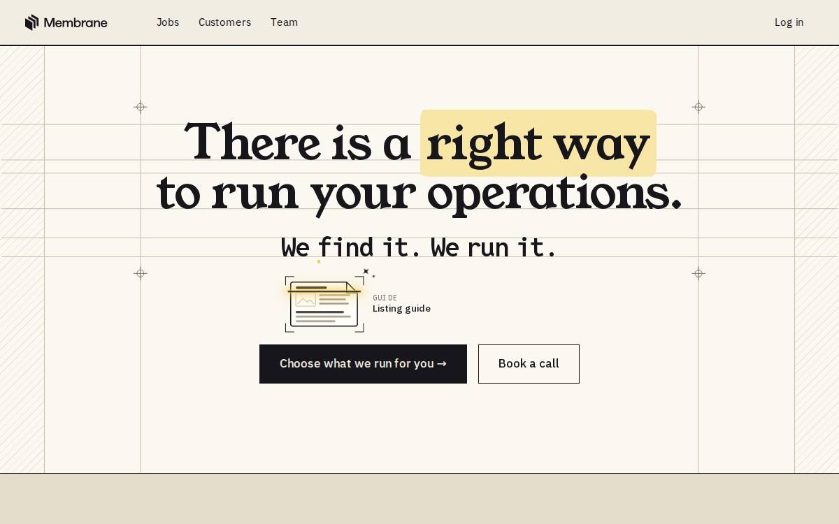 Membrane website preview