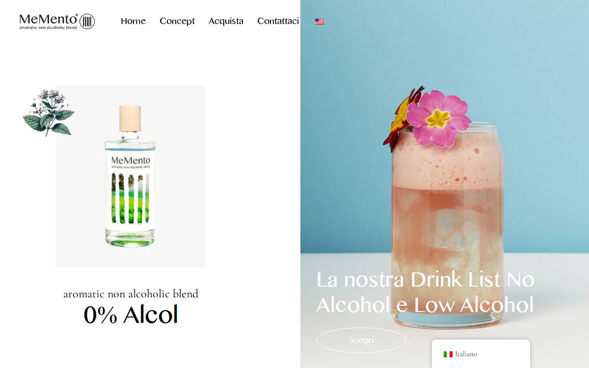 Mementodrink website preview