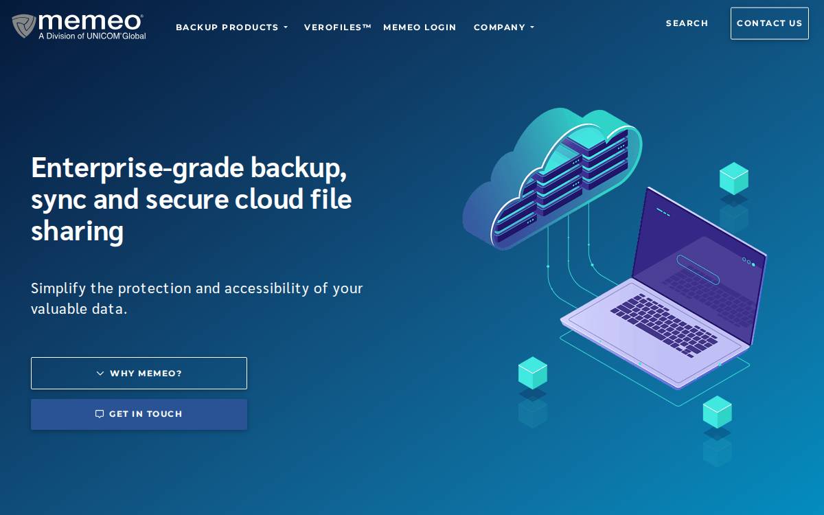 Memeo website preview