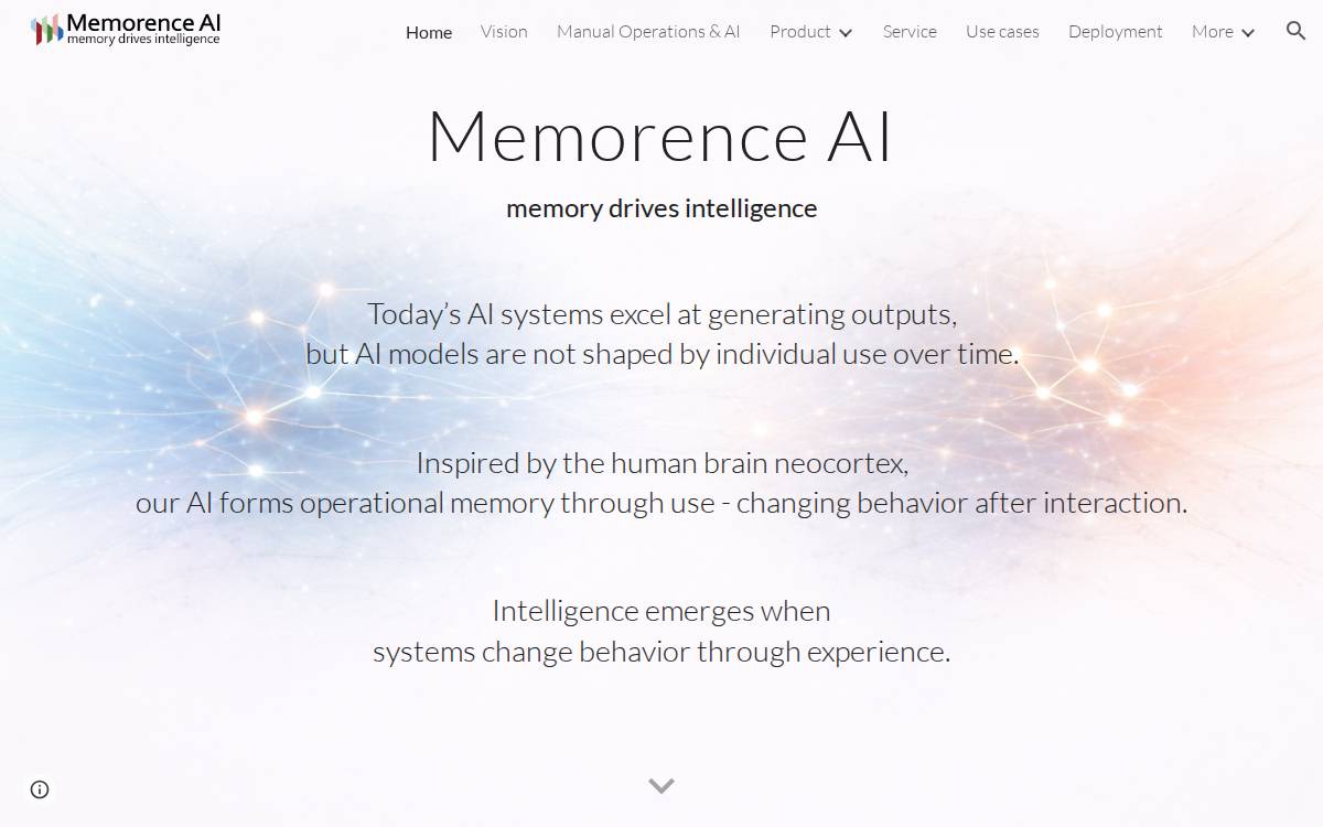 Memorence AI website preview