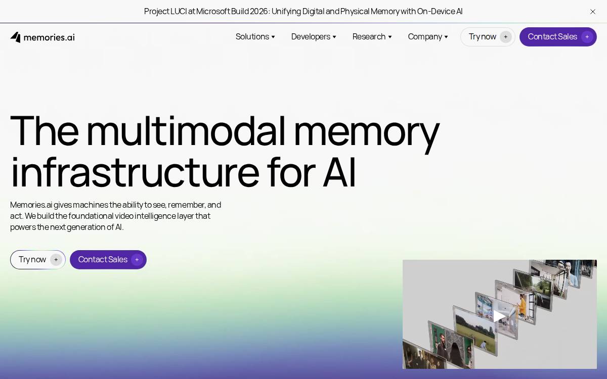 Memories website preview