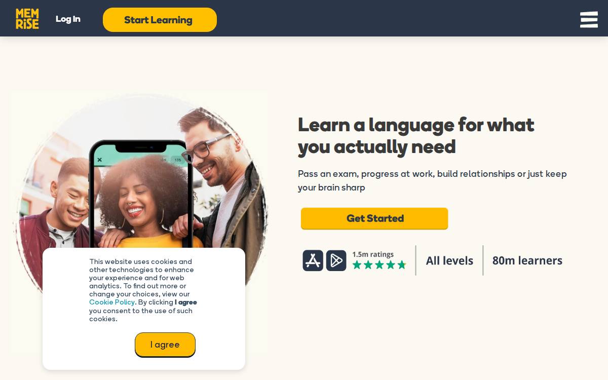 Memrise website preview