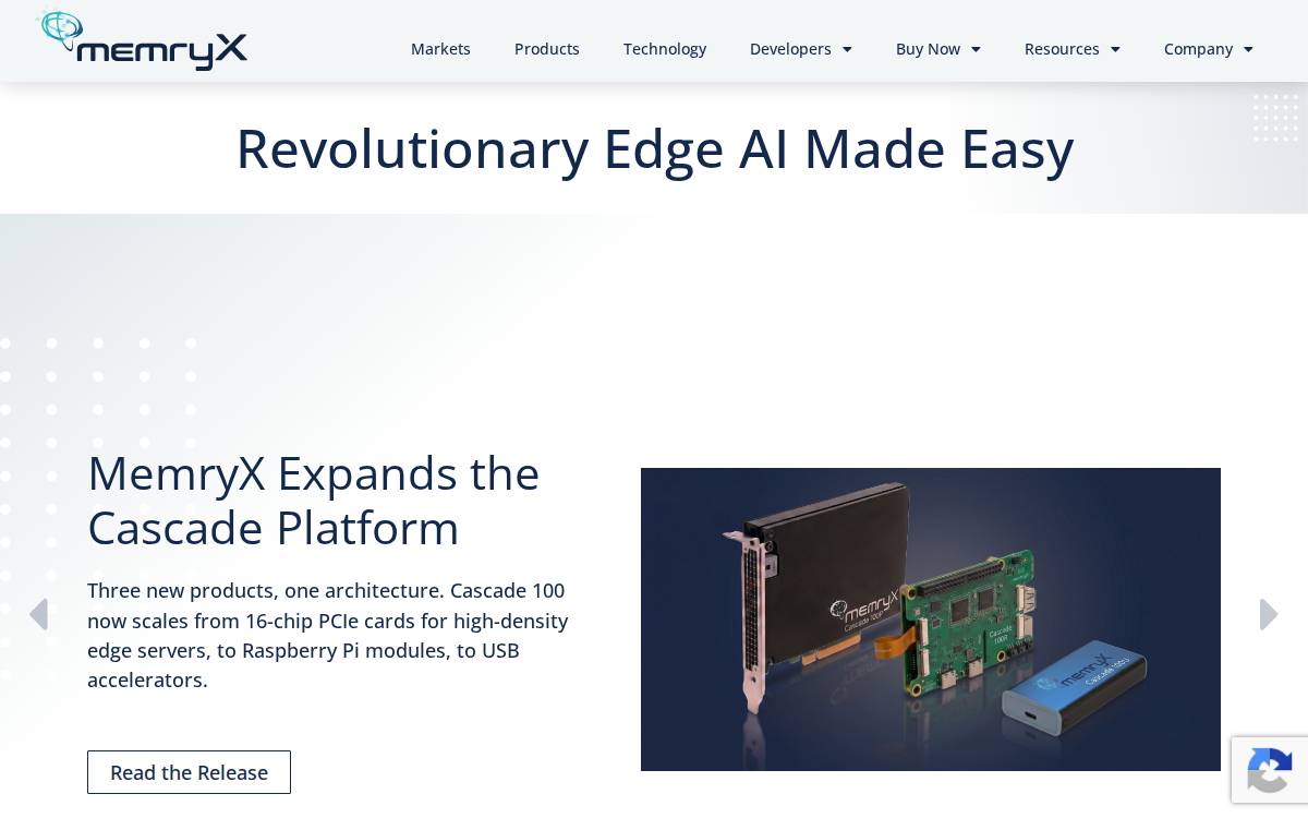 MemryX website preview