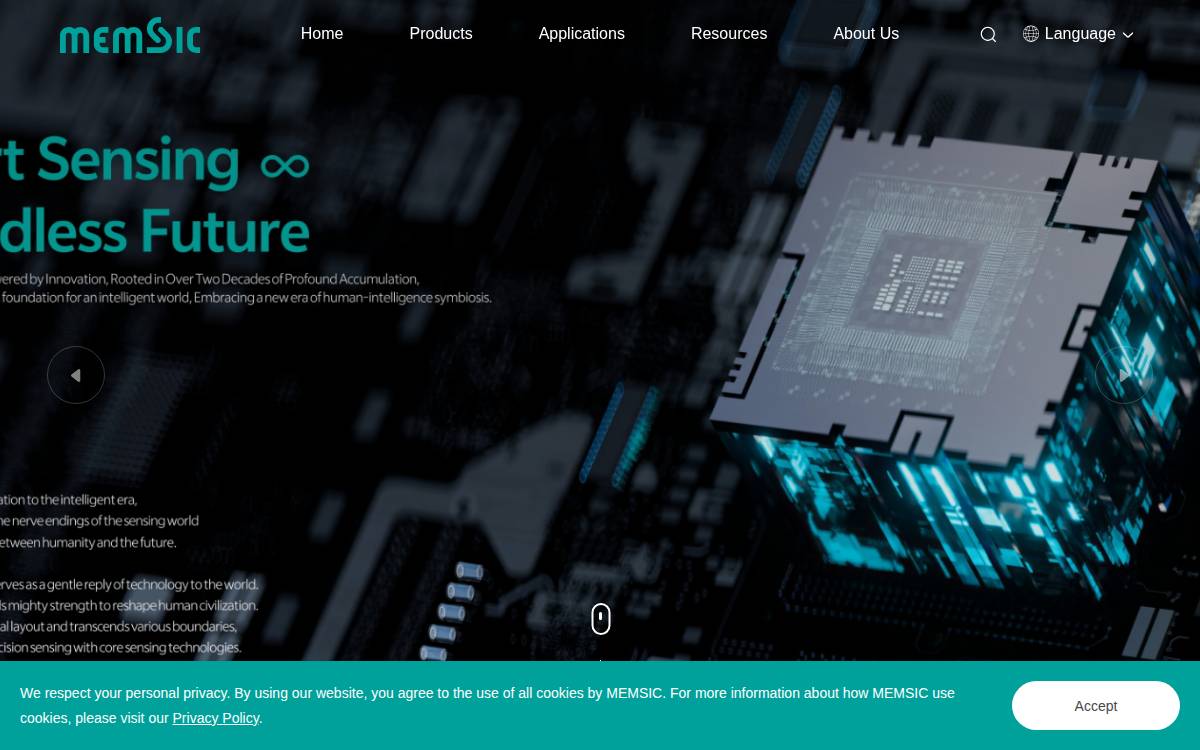 美新半导体 (MEMSIC) website preview