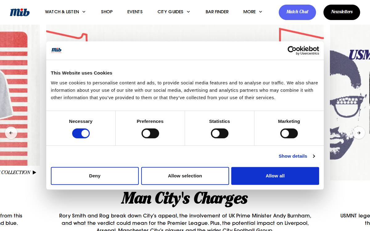 Men in Blazers website preview