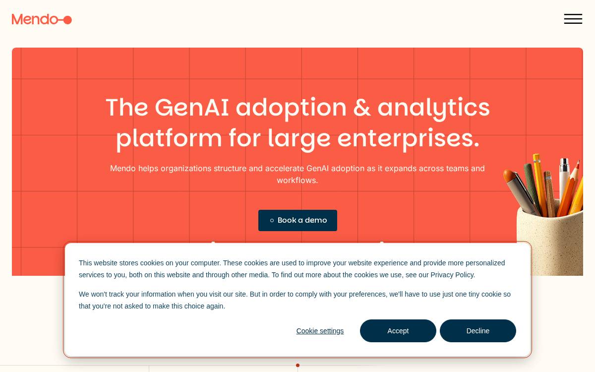 Mendo website preview
