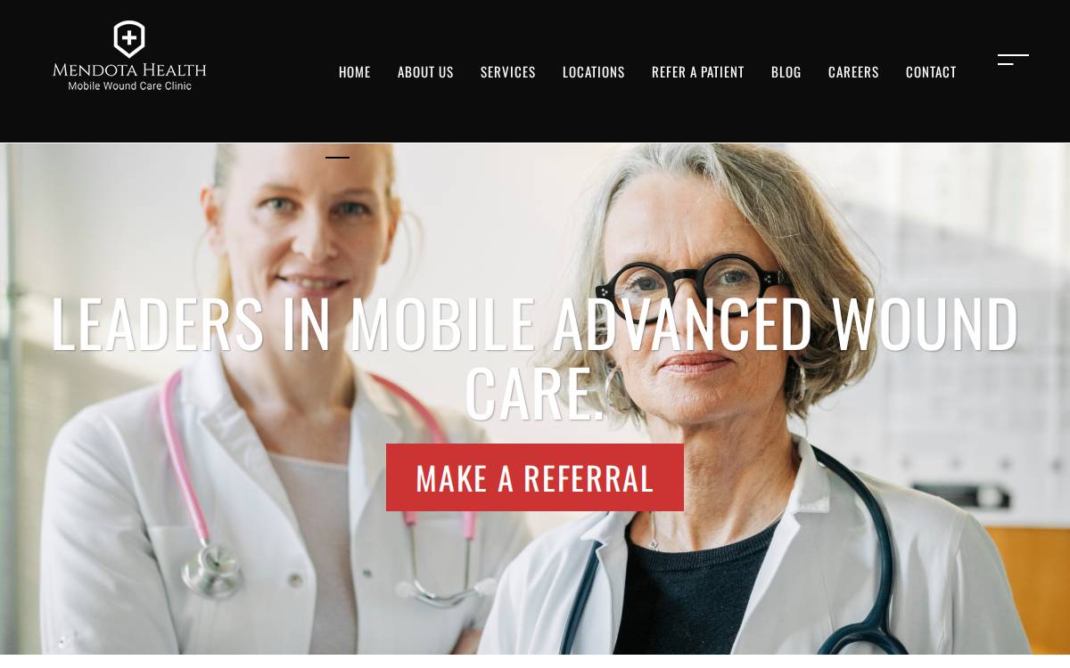 Mendota Health website preview
