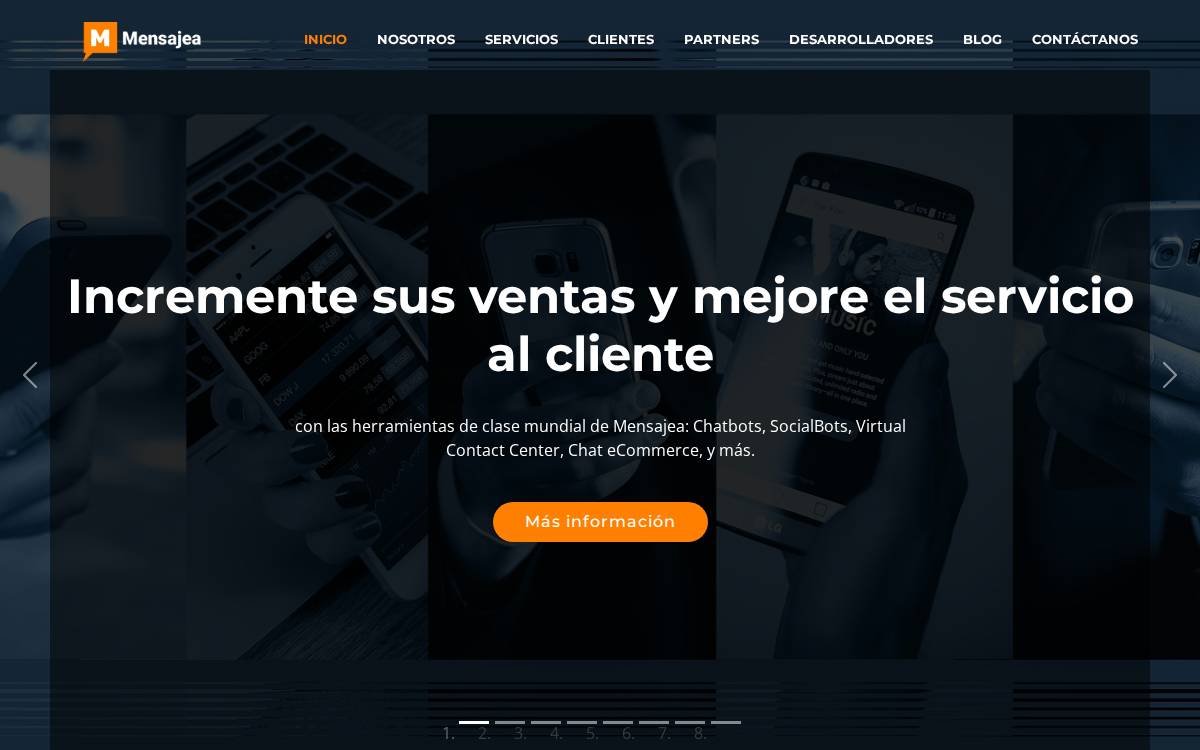 Mensajea website preview