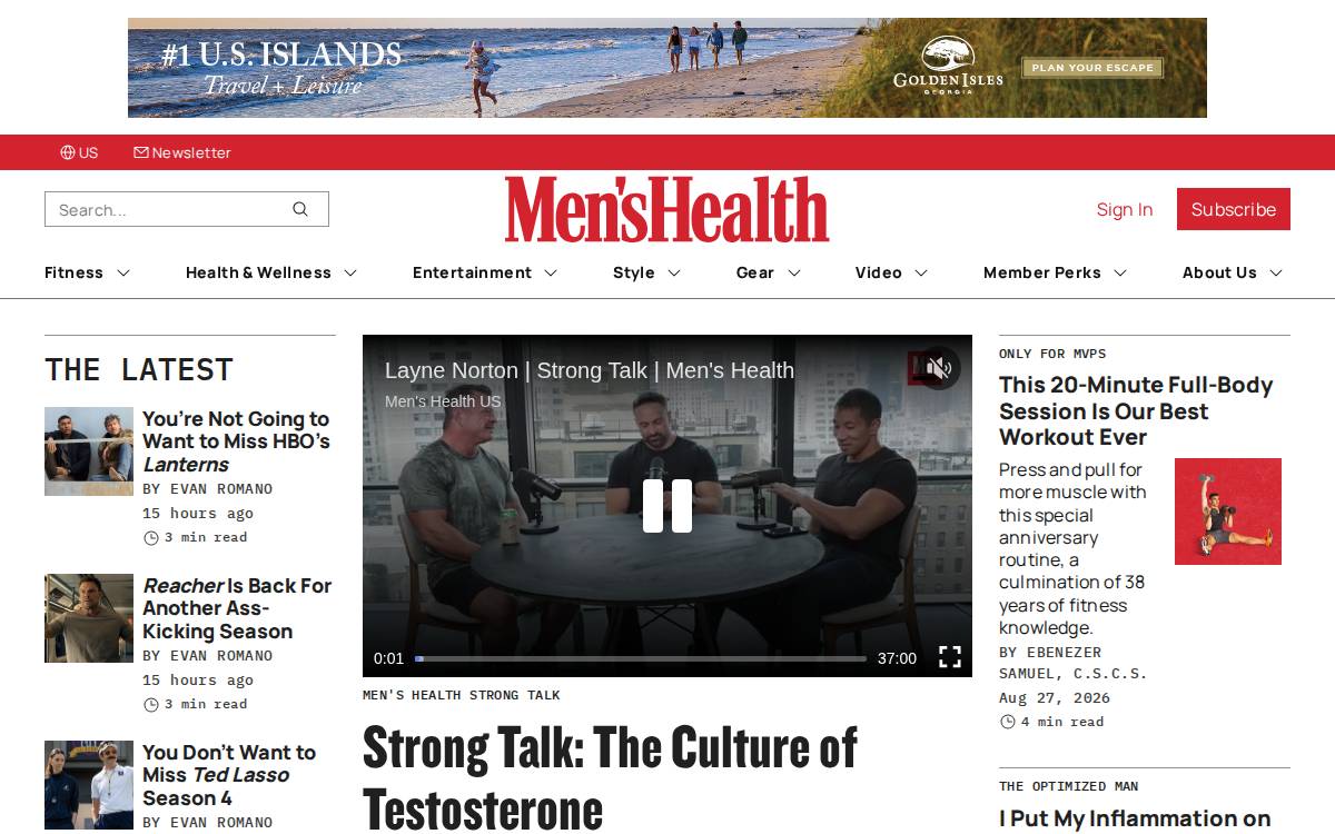 Menshealth website preview
