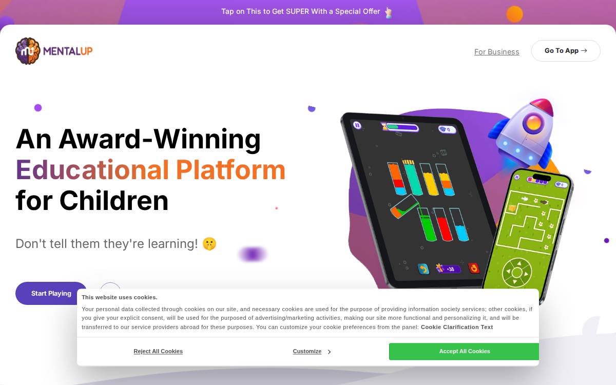 MentalUP website preview