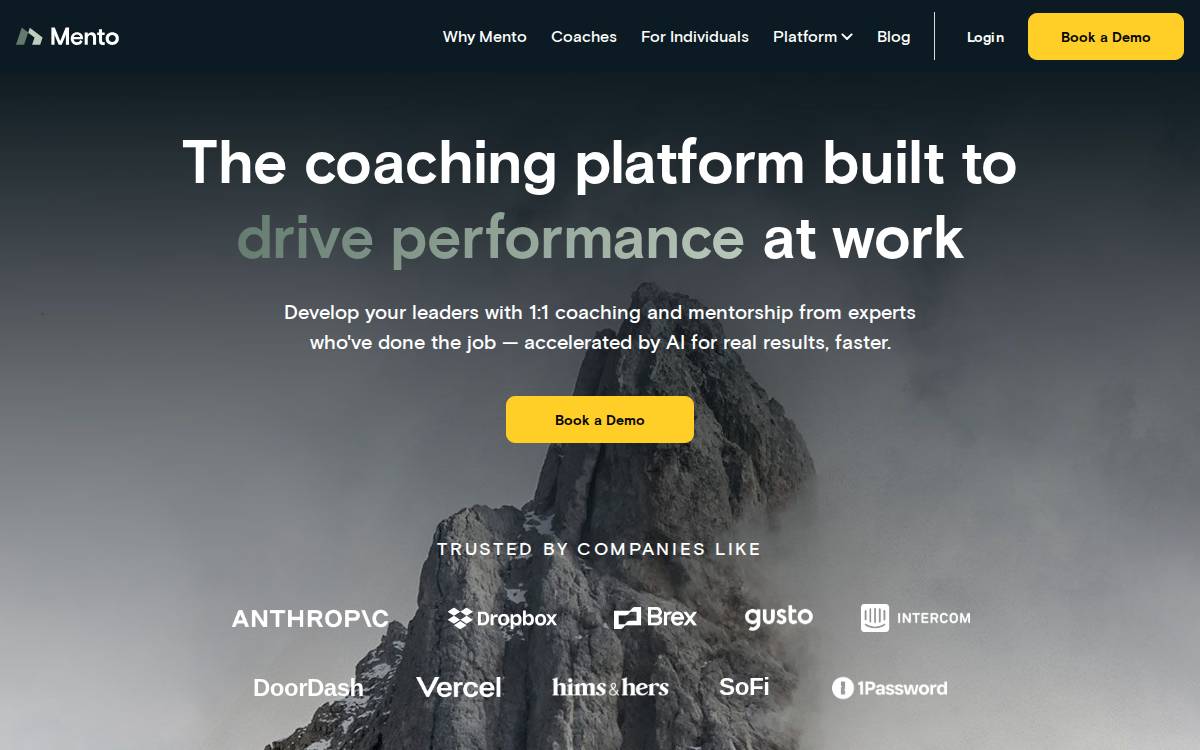 Mento website preview